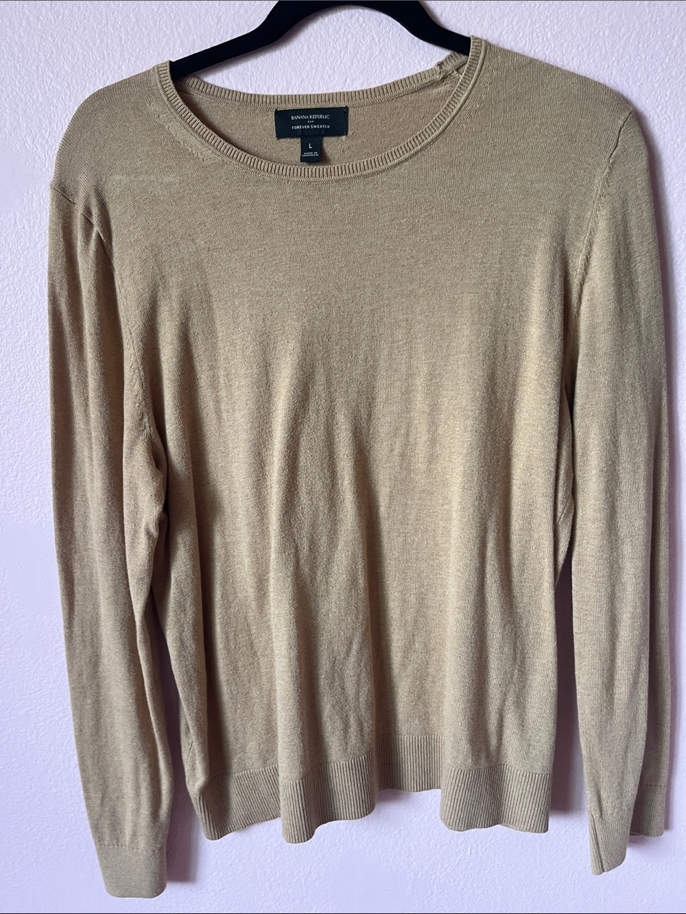 Banana Republic Factory Women’s Forever Crewneck Sweater - Beige/Tan